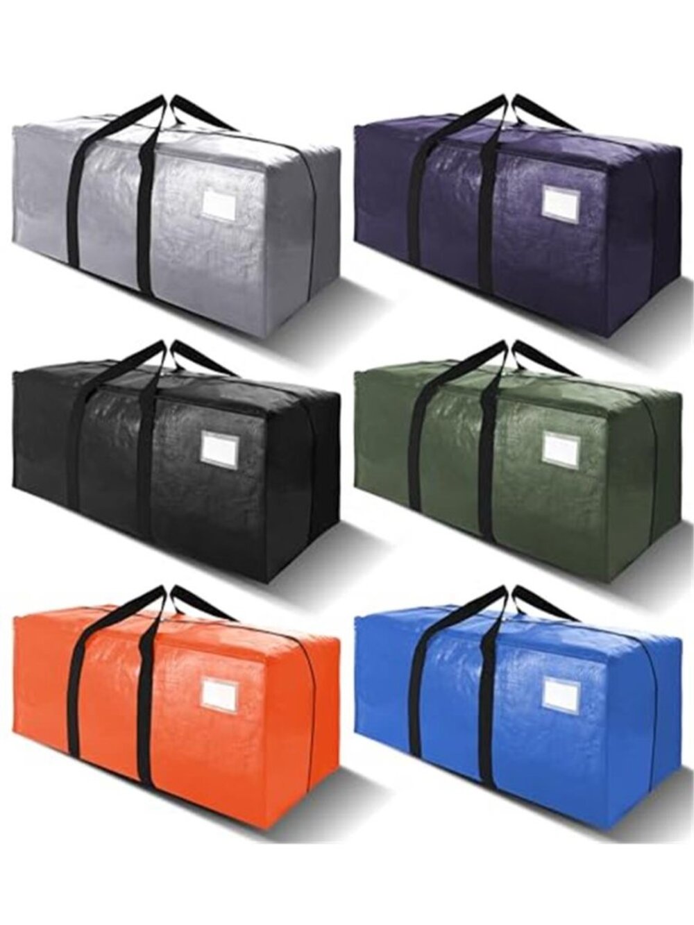 Heavy Duty Extra Large Moving Bags W/Backpack Straps - Strong Handles & Zippers